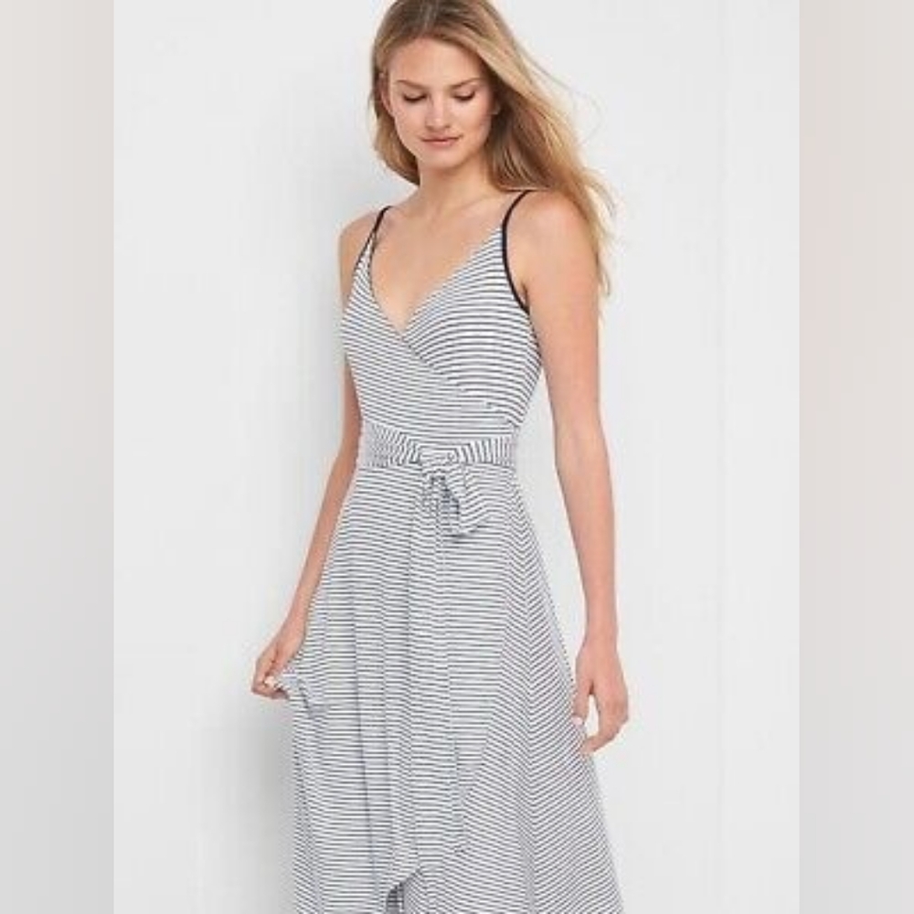 Gap cami striped wrap dress